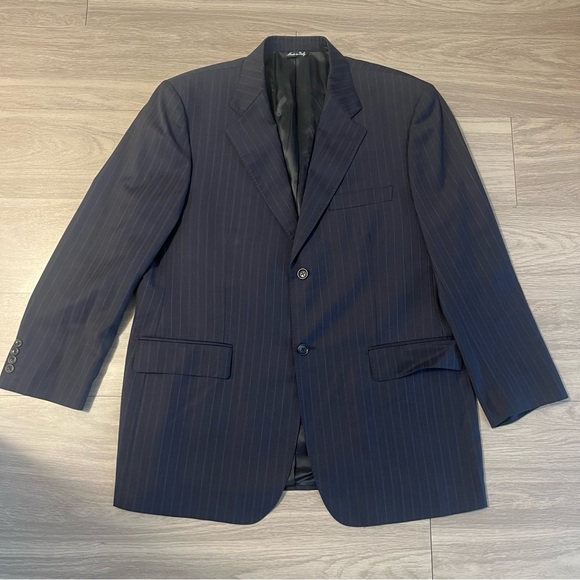 Ermenegildo Zegna navy blue pinstripe traveler blazer size men’s‎ 44